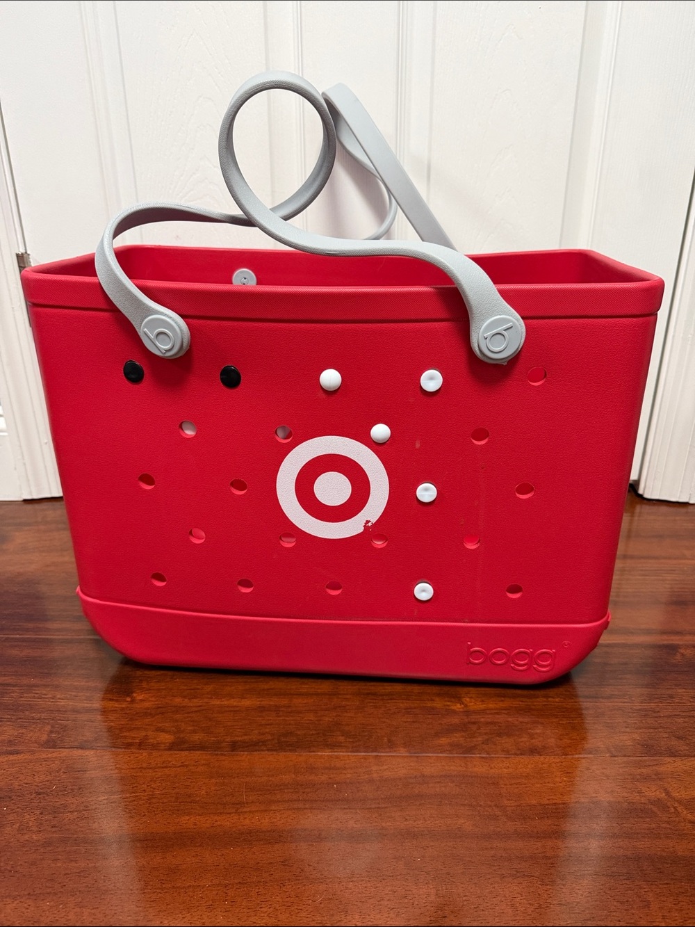 BOGG BAG Red Tote with Gray Handles